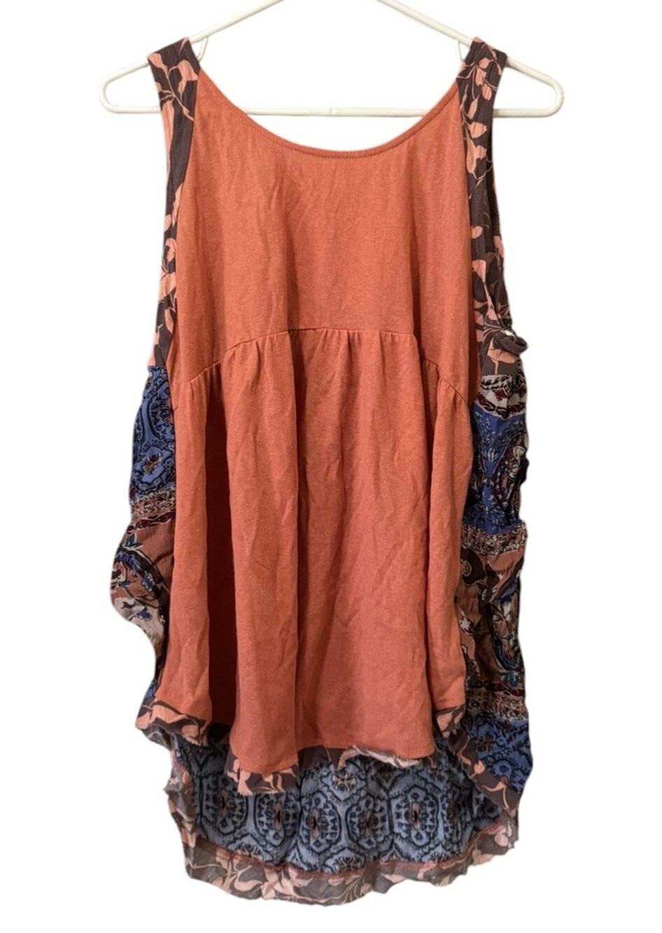 Umgee Women Size Small Sleeveless Paisley Tunic Top Hi Low Boho Hippie Festival